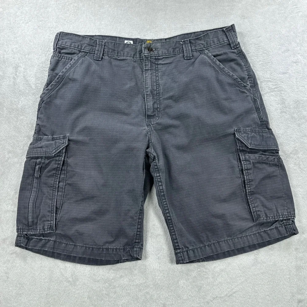 Carhartt Cargo Shorts Mens 38 Gray Force Relaxed Fit Ripstop Workwear Outdoors